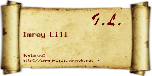 Imrey Lili névjegykártya
